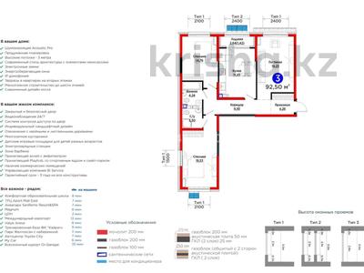 3-комнатная квартира · 92.5 м² · 4/6 этаж, мкр Кайрат, Тараз за 75 млн ₸ в Алматы, Турксибский р-н