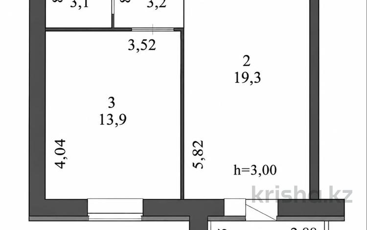 1-комнатная квартира · 41.6 м² · 2/12 этаж, Жумекен Нажимеденов 38 — А-52 за 18 млн ₸ в Астане, Сарайшык р-н — фото 2