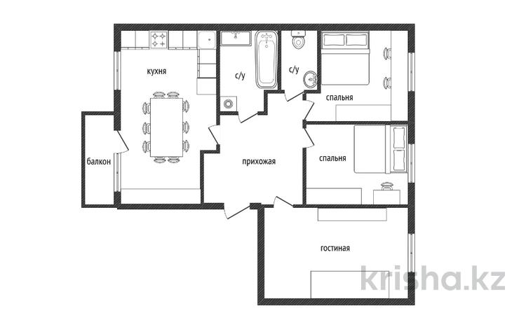 3-комнатная квартира · 88.7 м² · 8/9 этаж, Аль-Фараби 4/2 за ~ 31.5 млн 〒 в Усть-Каменогорске — фото 3