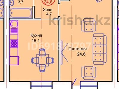 1-комнатная квартира, 51 м², Тауелсиздик 34/8 за 16 млн 〒 в Астане, Алматы р-н
