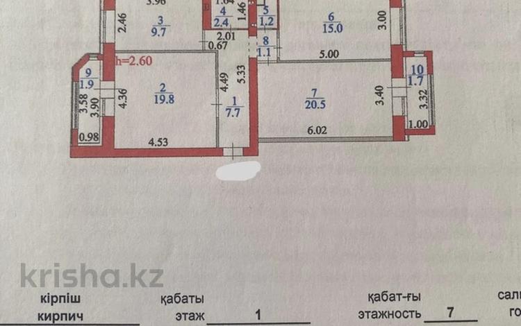 3-бөлмелі пәтер · 81 м² · 1/7 қабат, Бокейхана 21, бағасы: 39 млн ₸ в Астане, Есильский р-н — фото 2