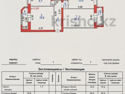 3-комнатная квартира · 81 м² · 1/7 этаж, Бокейхана 21 за 42.8 млн ₸ в Астане, Есильский р-н