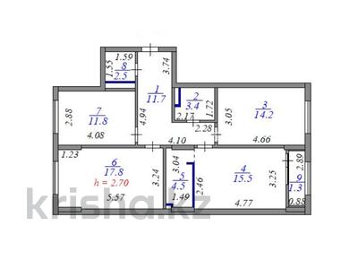 3-бөлмелі пәтер · 83 м² · 6/9 қабат, Байтурсынова 2 — Нурмагамбетова, бағасы: 67 млн ₸ в Астане, Сарайшык р-н
