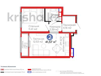 2-бөлмелі пәтер · 42 м² · 12/14 қабат, Улы Дала 12, бағасы: 22.5 млн ₸ в Астане, Нура р-н