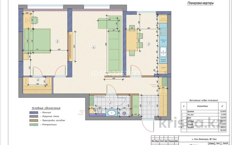 2-комнатная квартира · 74.5 м² · 5/8 этаж, Кокжал Барака 19/1 за 44 млн ₸ в Усть-Каменогорске — фото 2