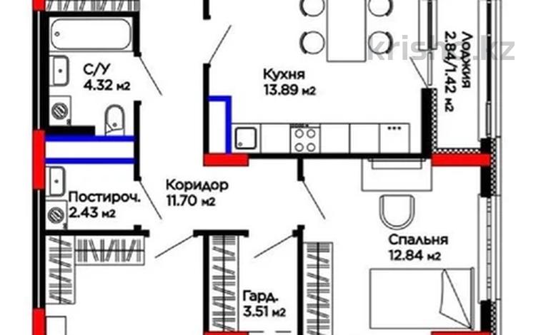 4-комнатная квартира · 111.63 м² · 8/8 этаж, Е-15 5 за 59.7 млн ₸ в Астане, Нура р-н — фото 3