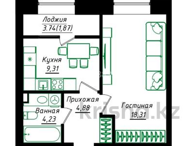 1-бөлмелі пәтер · 38.6 м² · 8/12 қабат, Жумекен Нажимеденов 26 — угол Азербарева, тд Даму, бағасы: 25 млн ₸ в Астане, Сарайшык р-н