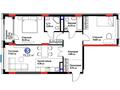 3-бөлмелі пәтер · 75 м² · 4/17 қабат, Жошы хан 10, бағасы: 60 млн ₸ в Астане, Есильский р-н
