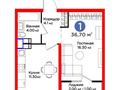 1-комнатная квартира, 36.7 м², 4 этаж, мкр Асар-2 12 за ~ 15.2 млн 〒 в Шымкенте, Каратауский р-н — фото 5