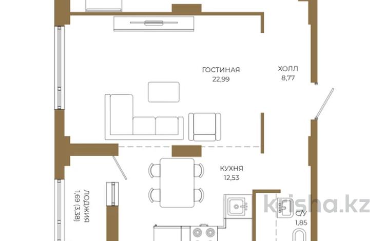 2-бөлмелі пәтер · 69.91 м² · 2/18 қабат, Достык 8/5, бағасы: ~ 50.8 млн ₸ в Астане — фото 2