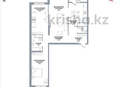 3-бөлмелі пәтер · 98.2 м² · 9/16 қабат, Каныша Сатпаева 90/55Б — Без комиссии, бағасы: ~ 71.5 млн ₸ в Алматы, Бостандыкский р-н