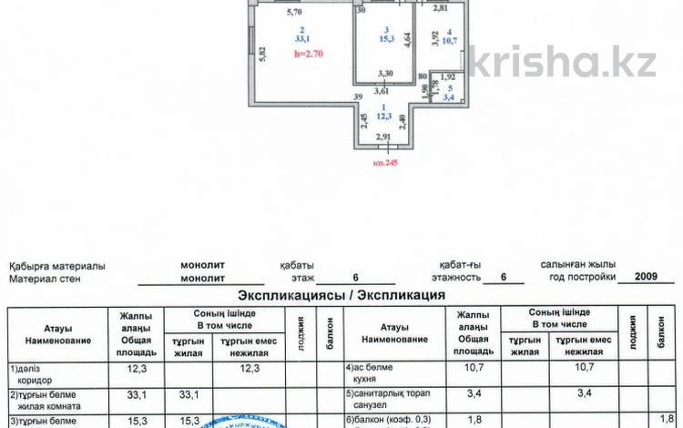2-комнатная квартира · 76.6 м² · 6/6 этаж, Армандастар 2/3 за ~ 22.2 млн ₸ в Астане, Алматы р-н — фото 3