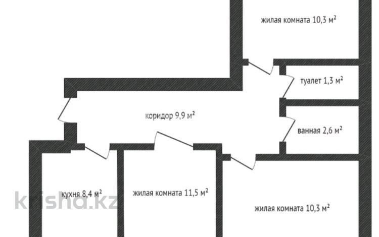 3-комнатная квартира, 63 м², 10/10 этаж, мкр 11 110 за 17.9 млн 〒 в Актобе, мкр 11 — фото 2