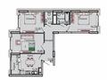 3-бөлмелі пәтер · 76 м² · 16 қабат, Санжара Асфендиярова 8, бағасы: 60 млн ₸ в Астане, Нура р-н