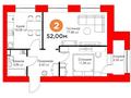 2-комнатная квартира · 56 м² · 6/9 этаж, Туран 55/6-8 за ~ 47 млн ₸ в Астане, Нура р-н — фото 29