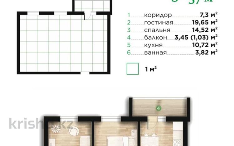 2-бөлмелі пәтер · 57 м² · 2/7 қабат, Ильяса Есенберлина 80, бағасы: ~ 23.9 млн ₸ в Усть-Каменогорске — фото 2