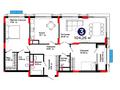 3-бөлмелі пәтер · 104.26 м² · 3/9 қабат, Сагадат Нурмагамбетов 15, 16, бағасы: ~ 80 млн ₸ в Астане, Сарайшык р-н — фото 3