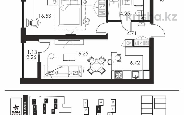 2-комнатная квартира, 49.7 м², 2/12 этаж, Сейфуллина ТРЦ Mega — Макатаева за 52 млн 〒 в Алматы, Алмалинский р-н — фото 10