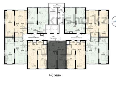 2-комнатная квартира, 48.9 м², 4/14 этаж, Жандосова 94А за 29.5 млн 〒 в Алматы, Бостандыкский р-н