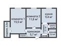 2-бөлмелі пәтер · 51.9 м² · 7/9 қабат, Баймагамбетова 189, бағасы: 25 млн ₸ в Костанае — фото 2