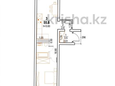 2-комнатная квартира · 62 м² · 13/13 этаж, Си Синхая 17 за 50 млн ₸ в Алматы, Бостандыкский р-н