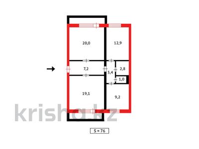 3-комнатная квартира · 75.6 м² · 3/5 этаж, Промышленная за 16.5 млн ₸ в Абае
