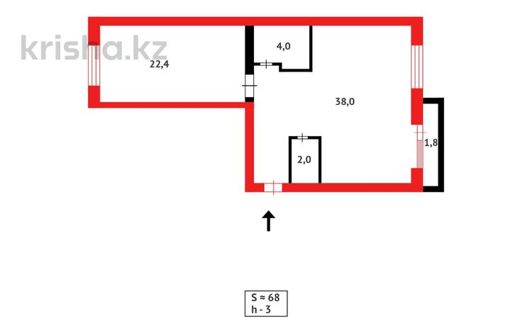2-бөлмелі пәтер · 68 м² · 5/5 қабат, Юго-Восток ш/а., Таттимбета 33/10, бағасы: 25 млн ₸ в Караганде, Казыбек би р-н — фото 2