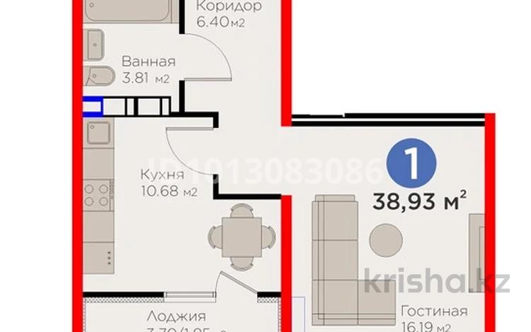 1-бөлмелі пәтер · 38.93 м² · 8/9 қабат, Ғажайып ш/а., Ботакоз 2/1, бағасы: ~ 34.9 млн ₸ в Алматы, Алатауский р-н — фото 2