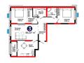 3-бөлмелі пәтер · 86.87 м², ул. Ш. Калдаякова, бағасы: ~ 45.2 млн ₸ в Шымкенте — фото 3