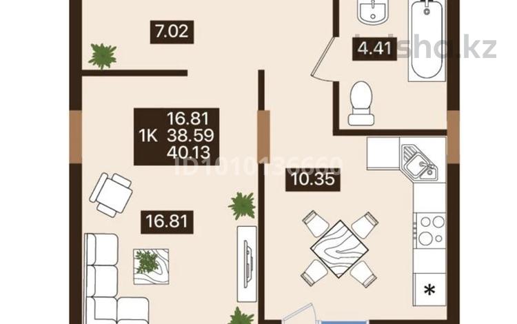 1-комнатная квартира · 41.13 м² · 7/7 этаж, ул. Е 118, уч. 2 2 за 22.1 млн 〒 в Астане, Есильский р-н — фото 6