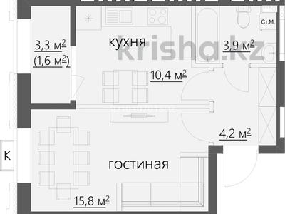 1-комнатная квартира · 37.1 м² · 5/6 этаж, ​067-й учетный квартал 4 за 15.5 млн ₸ в Караганде, Алихана Бокейханова р-н