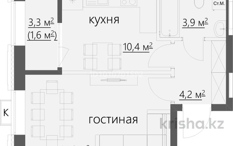 1-комнатная квартира · 37.1 м² · 5/6 этаж, ​067-й учетный квартал 4 за 15.5 млн ₸ в Караганде, Алихана Бокейханова р-н — фото 2