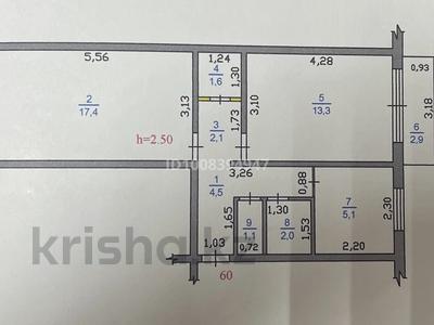 2-комнатная квартира · 60 м² · 5/5 этаж, Военный городок 158 за 13 млн 〒 в Ушарале