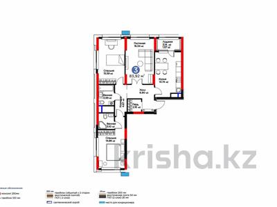 3-комнатная квартира · 84 м² · 14/22 этаж, Е-899 57/1 за 52 млн 〒 в Астане, Нура р-н