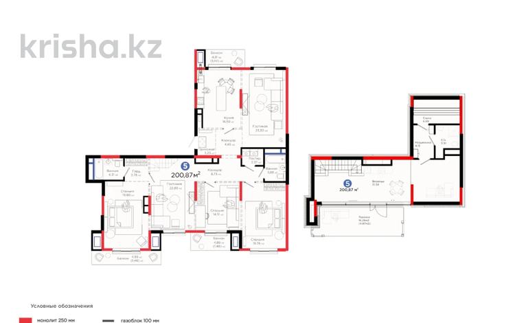 5-бөлмелі пәтер · 204 м², Толеметова — *30% скидка на паркинг, бағасы: ~ 159.9 млн ₸ в Шымкенте, Абайский р-н — фото 2
