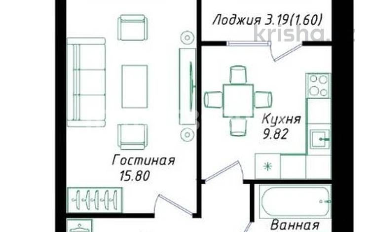 1-бөлмелі пәтер · 39.26 м² · 1/12 қабат, Мухамедханова 43 — Айтматова, бағасы: 22 млн ₸ в Астане, Нура р-н — фото 16