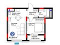 2-комнатная квартира · 45.88 м², Кенесары 54 за ~ 32.5 млн ₸ в Астане, р-н Байконур — фото 2
