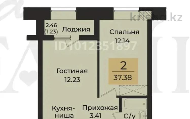 1-комнатная квартира · 38 м² · 5/9 этаж, Е 652 56 — КЛЮЧИ НА РУКАХ за 20 млн ₸ в Астане, Есильский р-н — фото 2