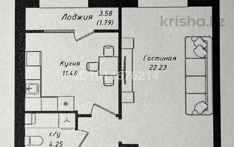 1-комнатная квартира · 44 м² · 11/12 этаж, Чингиз Айтматов 77/11 за 25.5 млн ₸ в Астане, Сарыарка р-н — фото 2