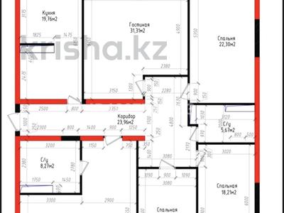 5-комнатная квартира · 185.24 м² · 4/10 этаж, Ж.Балапанова 43 за 94 млн 〒 в Талдыкоргане, мкр Болашак