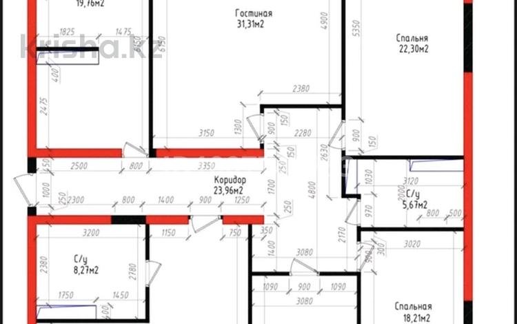 5-комнатная квартира · 185.24 м² · 4/10 этаж, Ж.Балапанова 43 за 94 млн 〒 в Талдыкоргане, мкр Болашак — фото 2