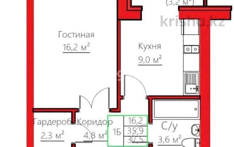 1-бөлмелі пәтер · 37.5 м², Киснеревых 93, бағасы: ~ 13.1 млн ₸ в Бурабае — фото 3
