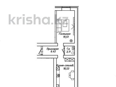 1-бөлмелі пәтер · 49.4 м² · 9/12 қабат, Жумекен Нажимеденов 38, бағасы: 23 млн 〒 в Астане, Сарайшык р-н