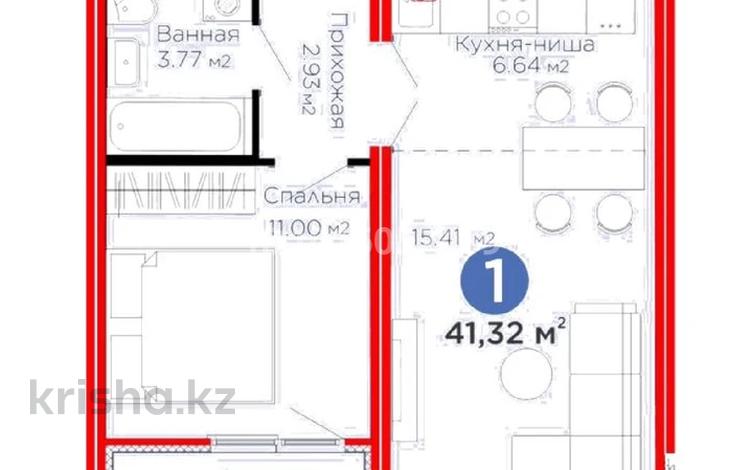 2-комнатная квартира · 42 м² · 8/14 этаж, Казыбек би 23 — толе би за 29.5 млн ₸ в Астане, Нура р-н — фото 2