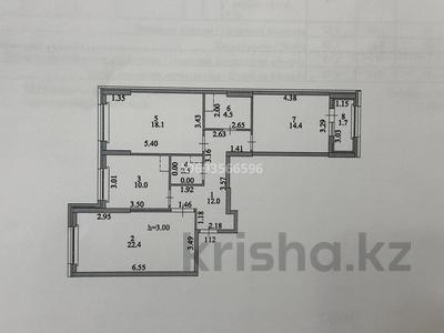 3-комнатная квартира, 85.6 м², 10/18 этаж, Сыганак 24 за 47 млн 〒 в Астане, Нура р-н