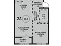 2-бөлмелі пәтер · 50.2 м² · 4/9 қабат, мкр Ботакоз 5 — Рыскулова, бағасы: ~ 30.7 млн ₸ в Алматы, Алатауский р-н