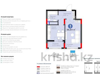 1-комнатная квартира · 37 м² · 13/14 этаж, мкр Комсомольский, САМАЯ ГОРЯЧАЯ ЦЕНА НА КРЫШЕ Е 915 19 за 23 млн 〒 в Астане, Есильский р-н