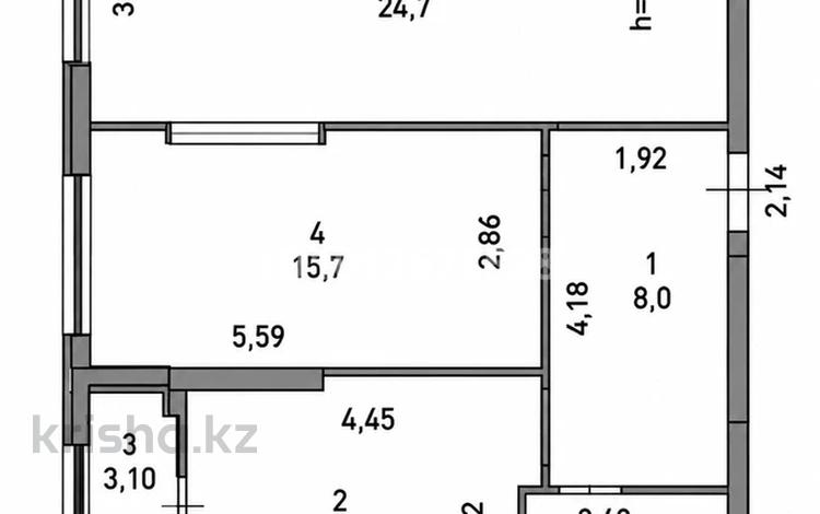 2-комнатная квартира · 70 м² · 4/15 этаж, мкр Уркер, Толе би 14 за 35 млн ₸ в Астане, Нура р-н — фото 16