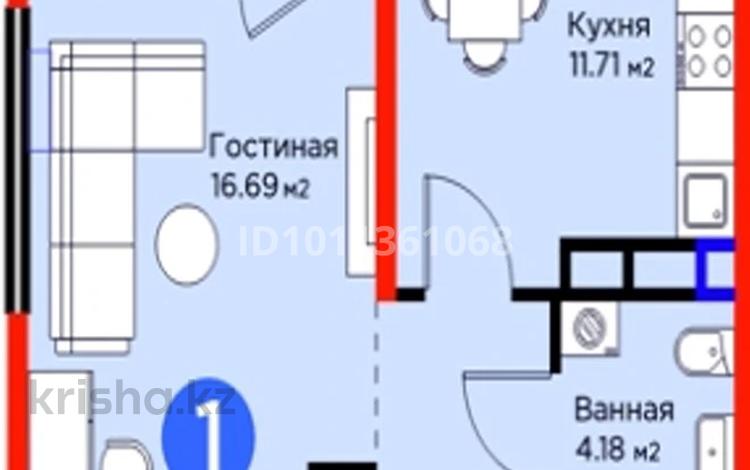 1-бөлмелі пәтер · 38 м² · 4/6 қабат, мкр Дарабоз, Бауыржана Момышулы 11/12а — Момышулы, Монке би, бағасы: 35 млн ₸ в Алматы, Алатауский р-н — фото 3