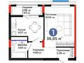1-комнатная квартира · 37 м² · 9/9 этаж, Е 900 8 за 31 млн ₸ в Астане, Нура р-н